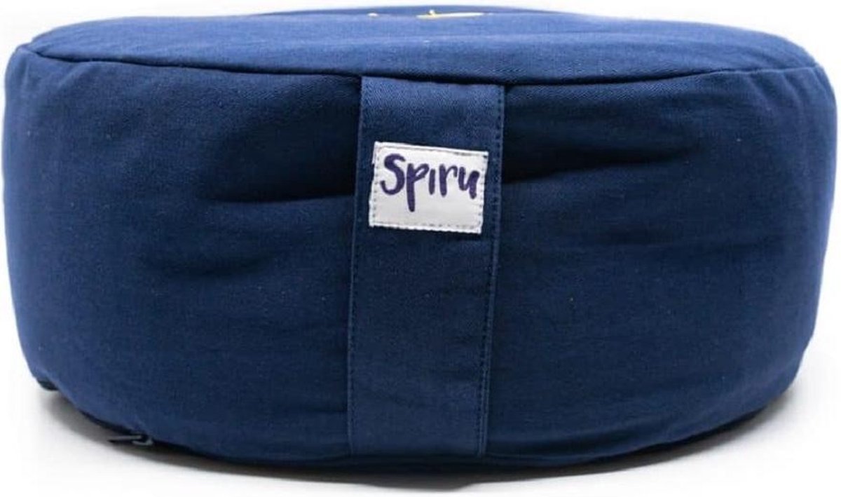 Spiru Meditatiekussen Katoen Indigo – 6e Chakra Ajña – 36 x 15 cm