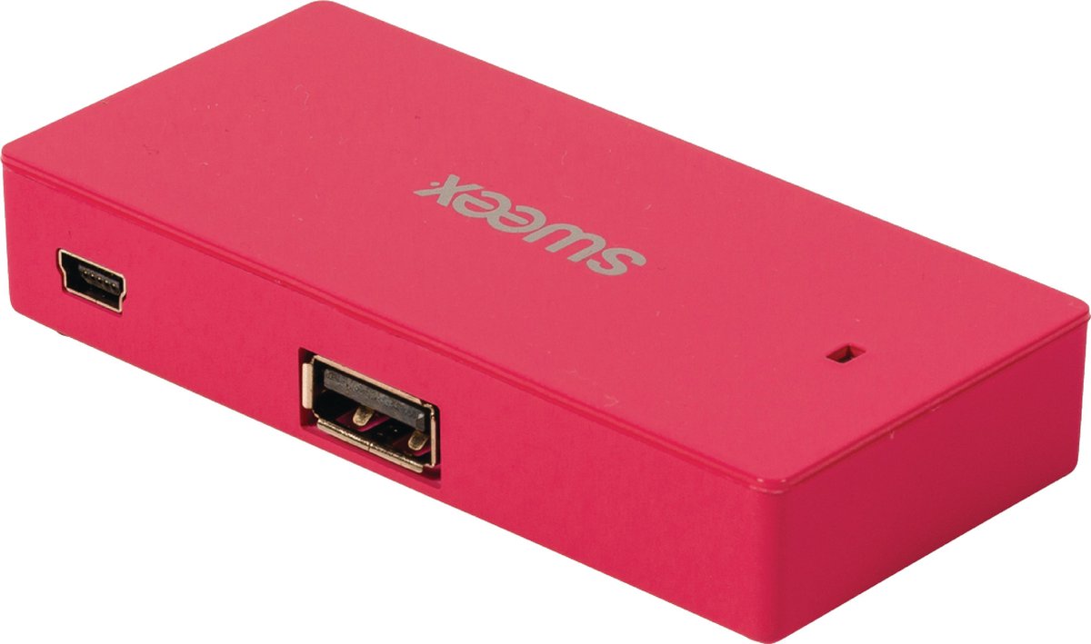 4-Port Hub USB 2.0 Pink