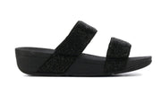 FitFlop  Vrouwen Textiel  Slippers / Damesschoenen Mina slide crysta - Zwart - Maat 41