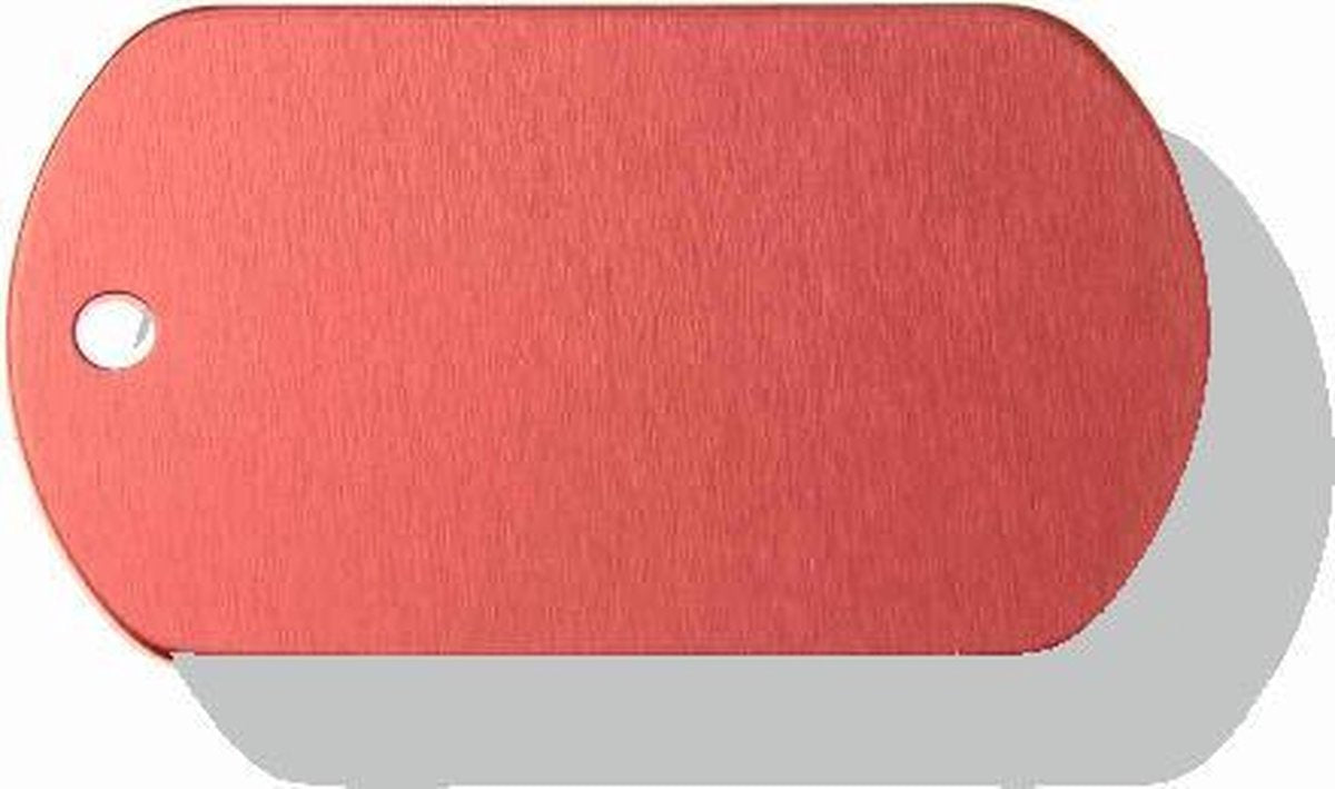 Hondenpenning Militair ID-label rood - military tag | 2 zijden graveren | 40x28 mm