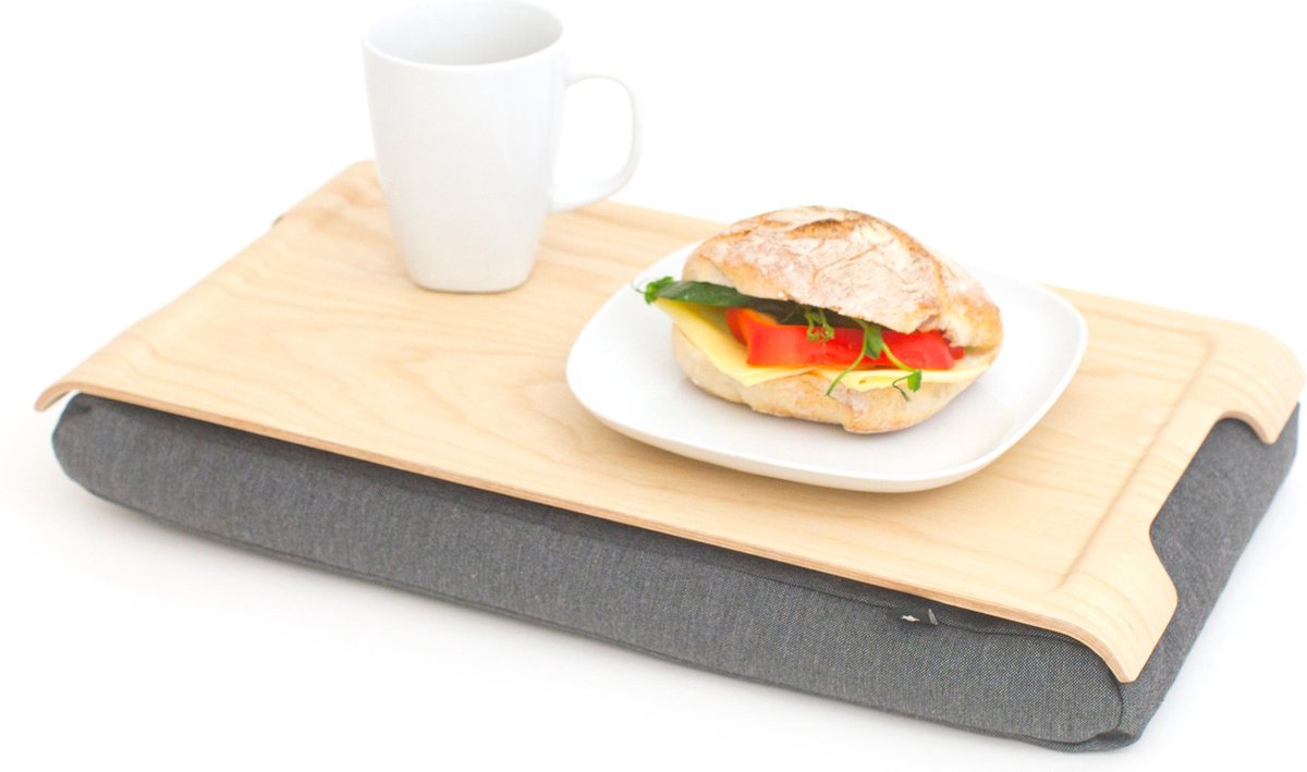 Bosign Laptray Mini Antislip licht Essenhouten bovenblad - 43 x 23 x 6