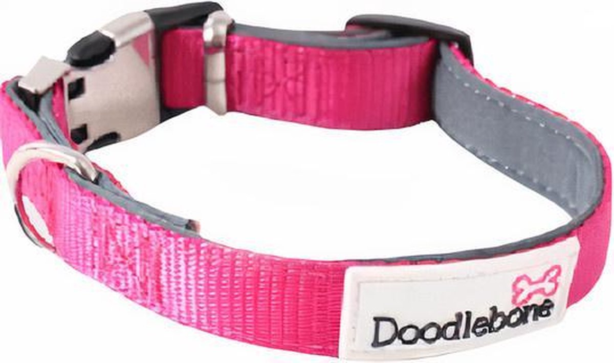 Doodlebone Hondenhalsband Bold Comfort 60 - 70 Cm Nylon Roze