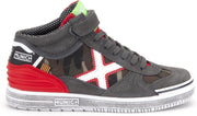 Munich kid boot Camo grey / Red - Maat 35