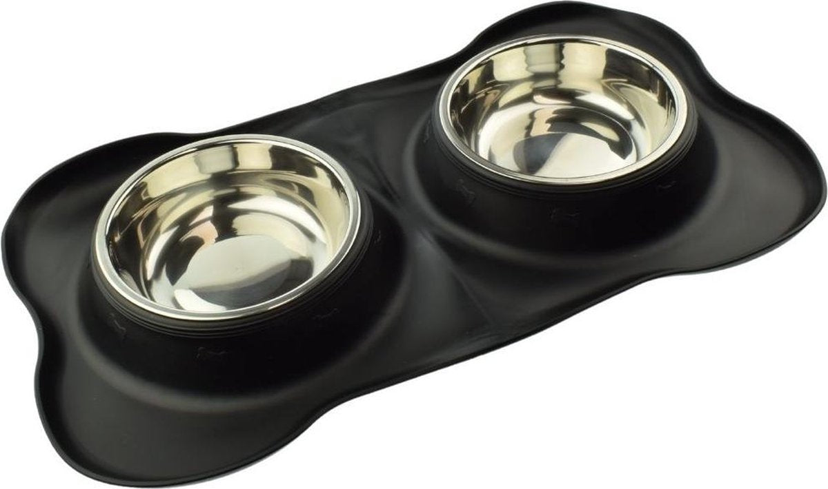 Orange85 Voerbak en Drinkbak - Op Antislip Mat - Hondenvoerbak
