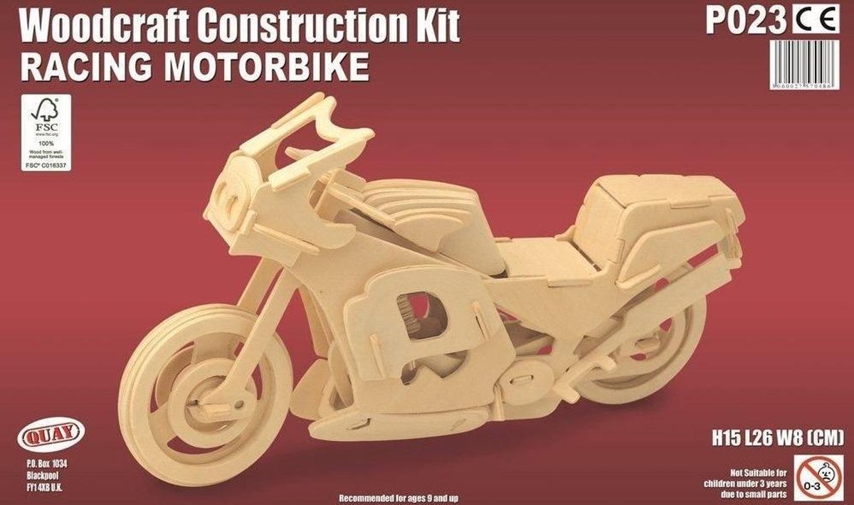 Woodcraft Construction Kit FSC Racing-Motorcycle FSC Hout Educatief