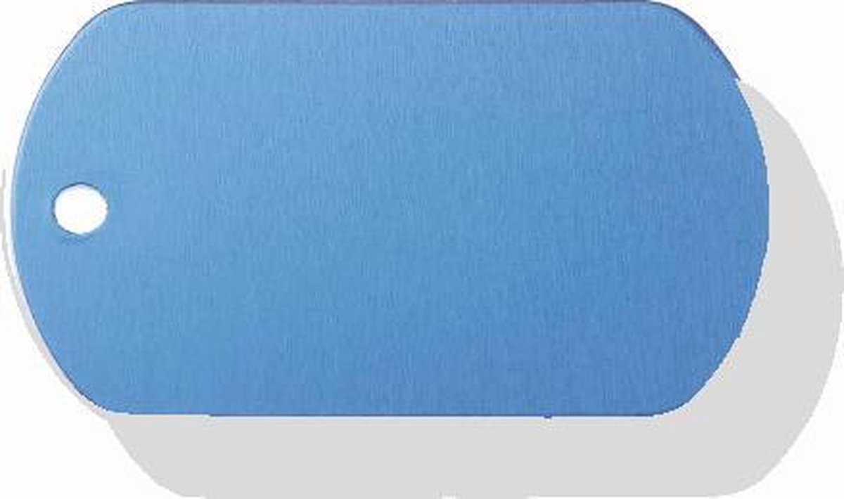 Hondenpenning Militair ID-label blauw - military tag | 2 zijden graveren | 40x28 mm