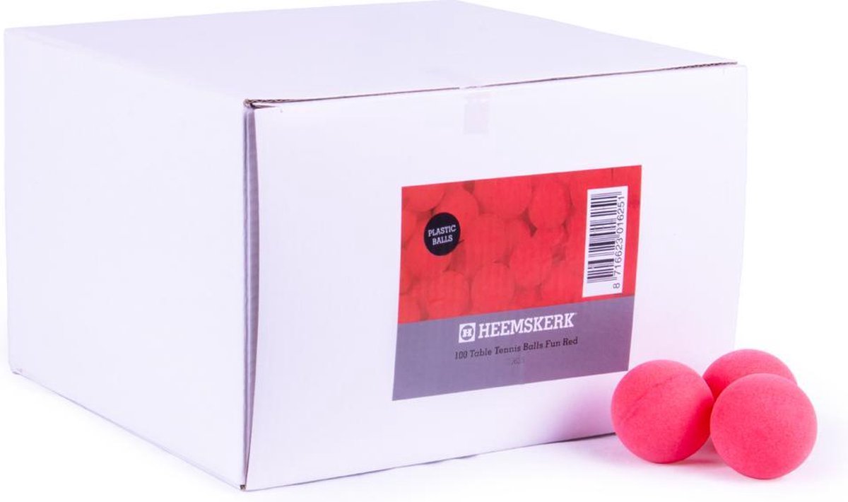 Heemskerk Fun Tafeltennisballen Rood - Per 100 stuks
