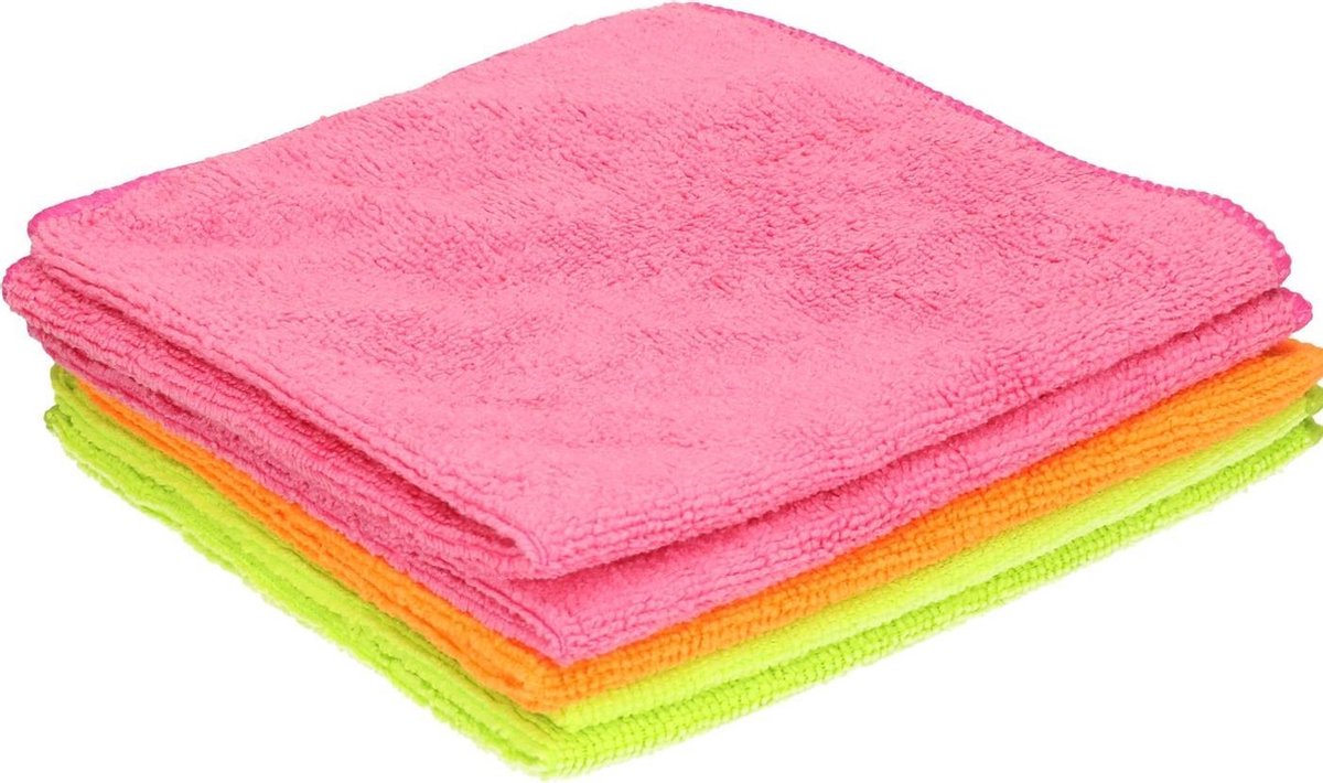 20x Microvezel huishoud/schoonmaakdoek gekleurd 35 x 35 cm - Sorbo vaatdoekjes - Wonderdoeken - Microvezeldoekjes
