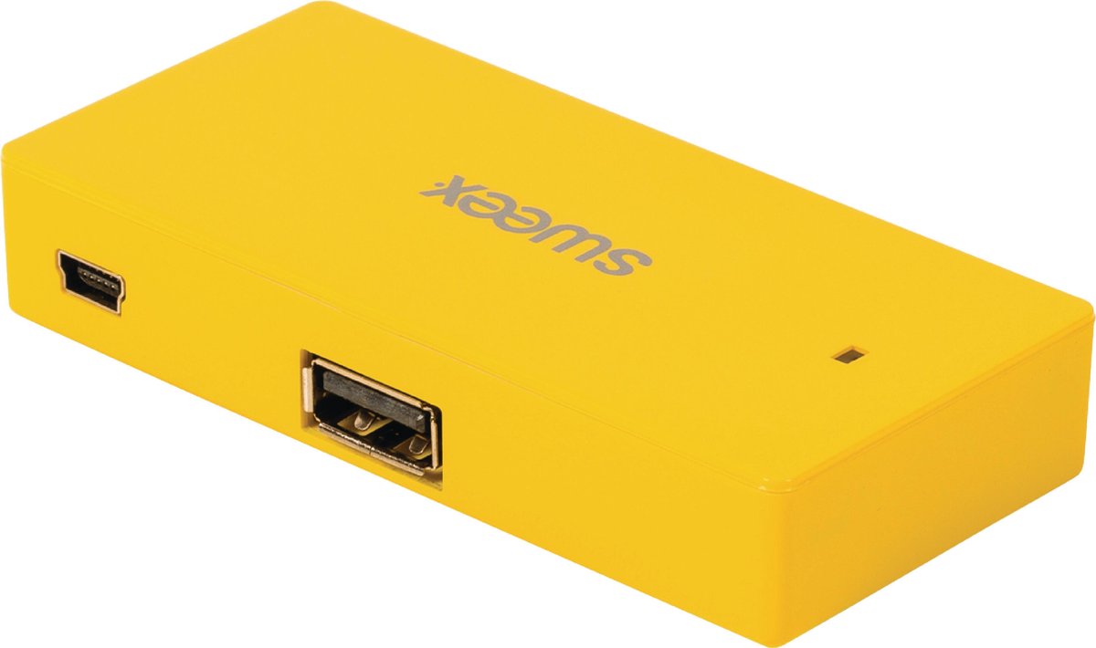 Sweex 4-poorts USB hub - USB2.0 - geel - 0