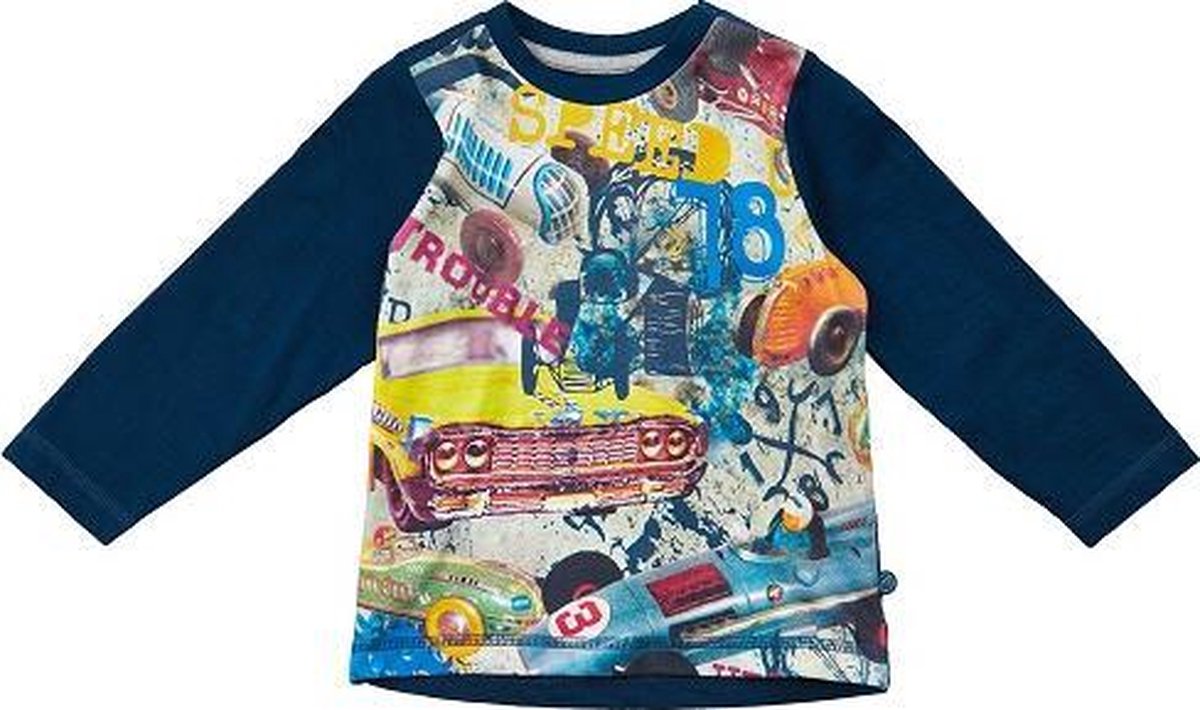 Minymo -  jongens shirt - lange mouwen - blauw - Maat 92
