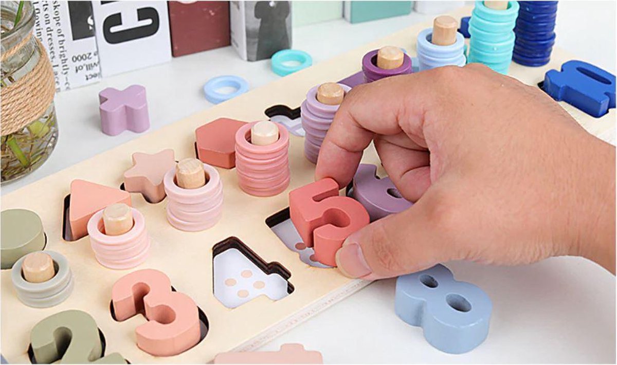 Houten telraam - Leer tellen en rekenen - Montessori educatief houten speelgoed