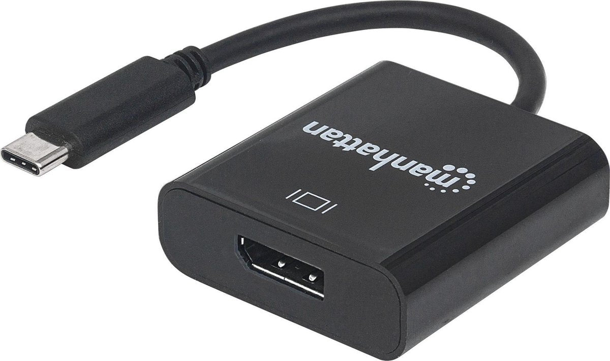 Manhattan 152020 DisplayPort / USB Adapter [1x USB 3.2 Gen 2 stekker C (USB 3.1) - 1x DisplayPort bus] Zwart Kleurcodering