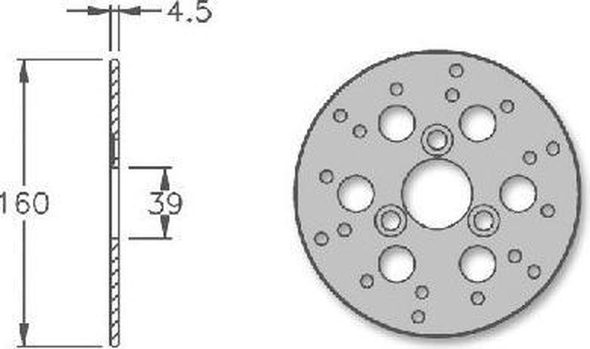 Remschijf IGM Honda SFX / SXRvoorrem 160x39x4.5mm
