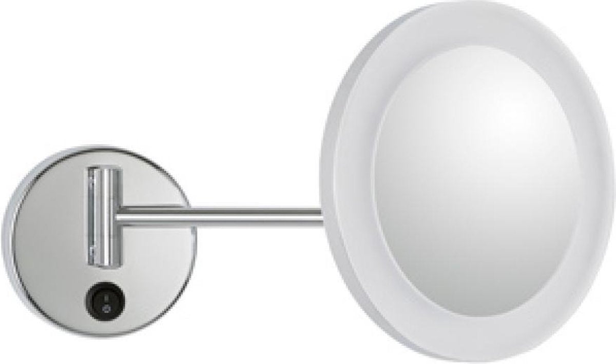 Plieger scheerspiegel zwenkbaar met LED verlichting Ø20cm wandmodel chroom