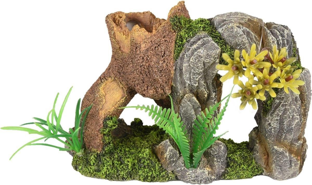 Aquarium decoratie Dio Wortels met Plant  - 20 x 12 x 12 cm