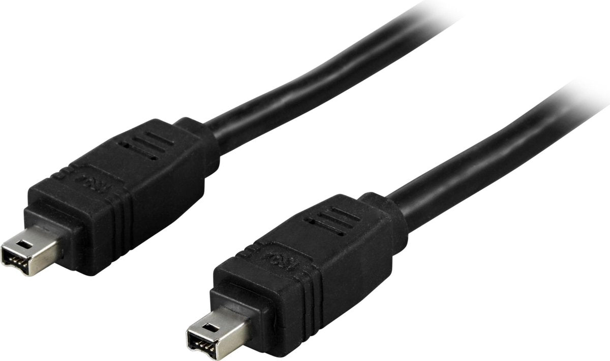 Deltaco FW-13 1m 4-p 4-p Zwart firewire-kabel