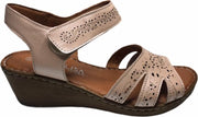 manlisa dames velcro sandaal roze mt 40