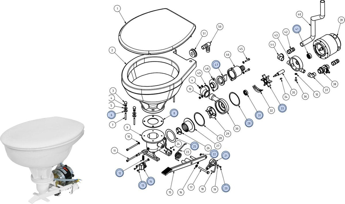 Rheinstrom master Reparatieset voor Y10 elektrisch Toilet