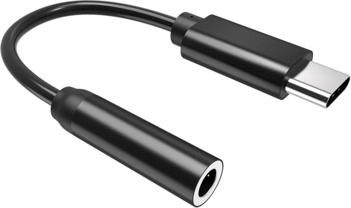 USB C naar jack | C naar 3.5mm | USB audio adapter | Jack adapter| Zwart | 0.10 meter | Allteq