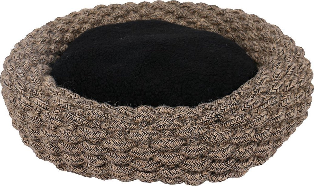 Espresso mand rond katoentouw Zwart/bruin