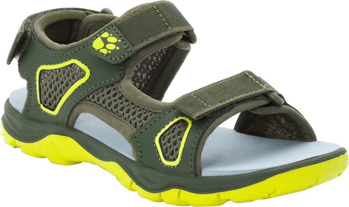 Jack Wolfskin Taraco Beach Sandalen Kids - Khaki / Lime - Maat 29