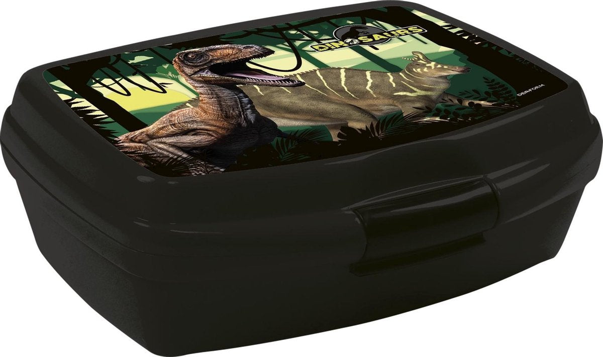 Dinosaurs Broodtrommel 17 X 13 X 6 Cm Zwart