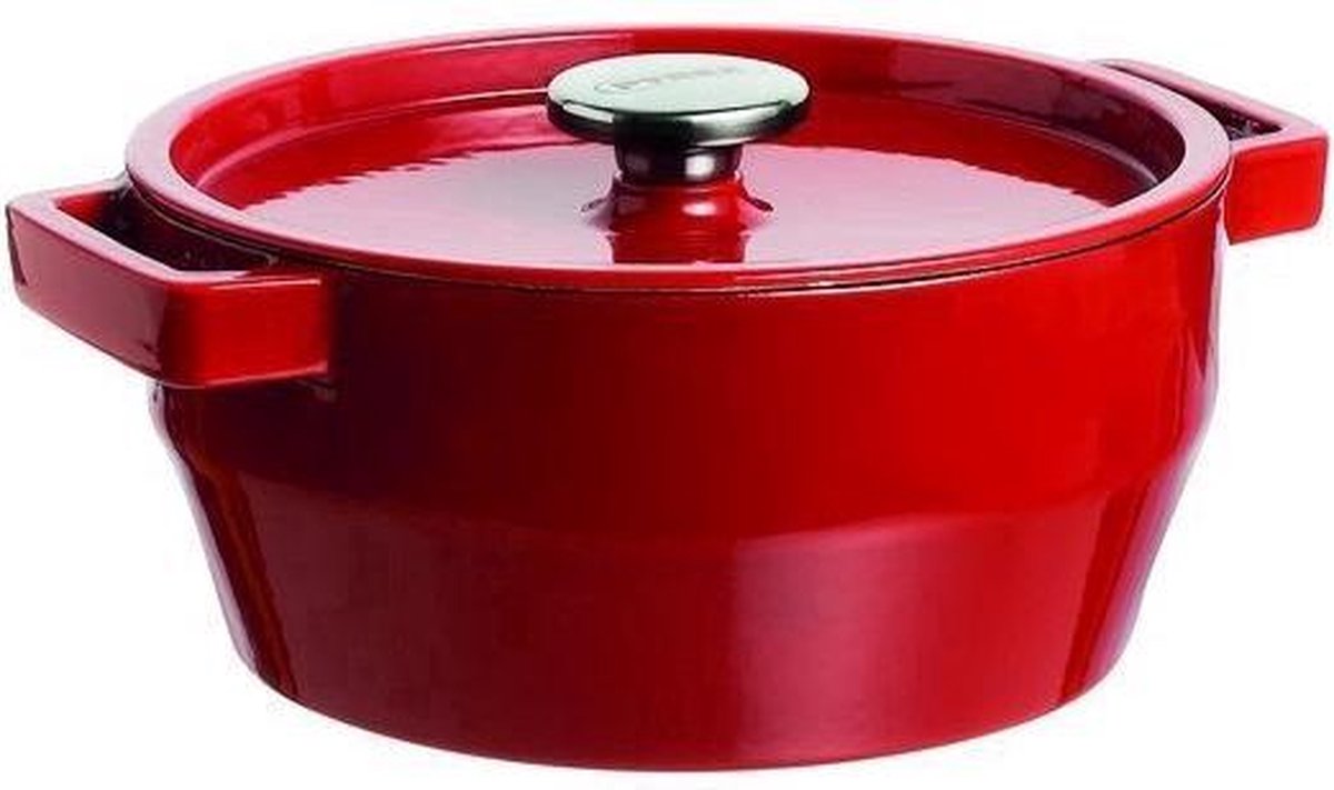 Pyrex  Slowcook Braadpan - Gietijzer - � 24 cm - 3.6 l - Rood