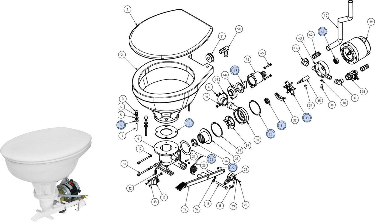 Rheinstrom standaard Reparatieset voor Y10 elektrisch Toilet