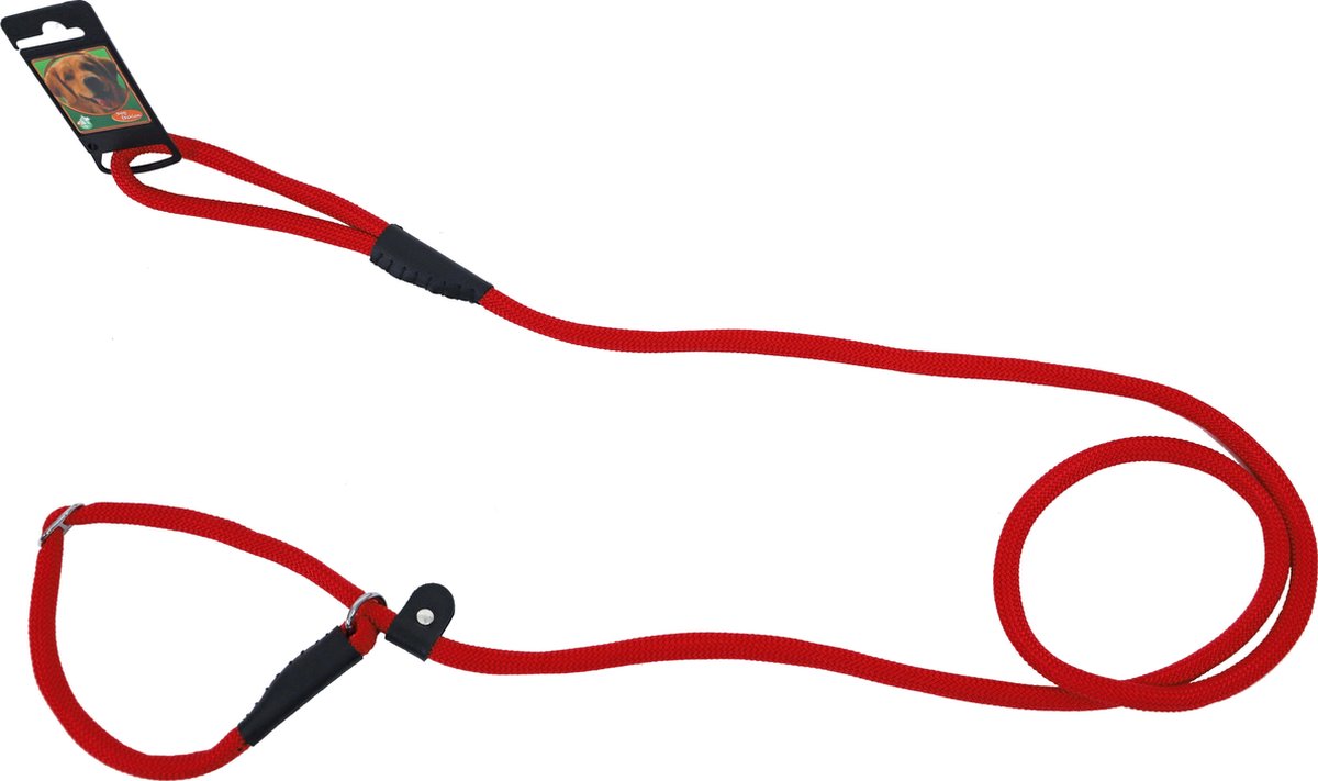 Hondenriem slipriem Retrieverlijn met dubbele stop nylon rond luxe 1.0 cm x 200 cm