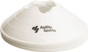Agility Sports Markeringshoedjes (10 stuks) - Pionnen - Markeringspionnen - Afbakenpionnen - Wit