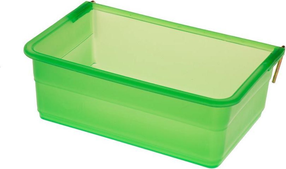 Drink-/voerbakje 800 ml. pp groen + haak