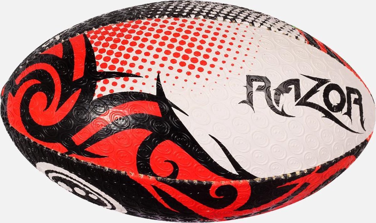Optimum Razor rugbybal zwart/rood/wit maat 5