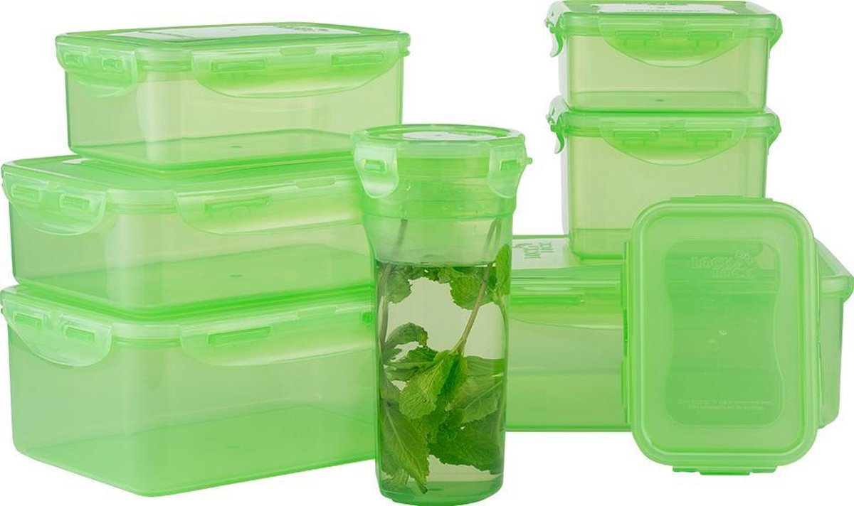 Lock&Lock Vershoudbakjes - Set van 8 stuks - Inclusief Beker - Fris Groen