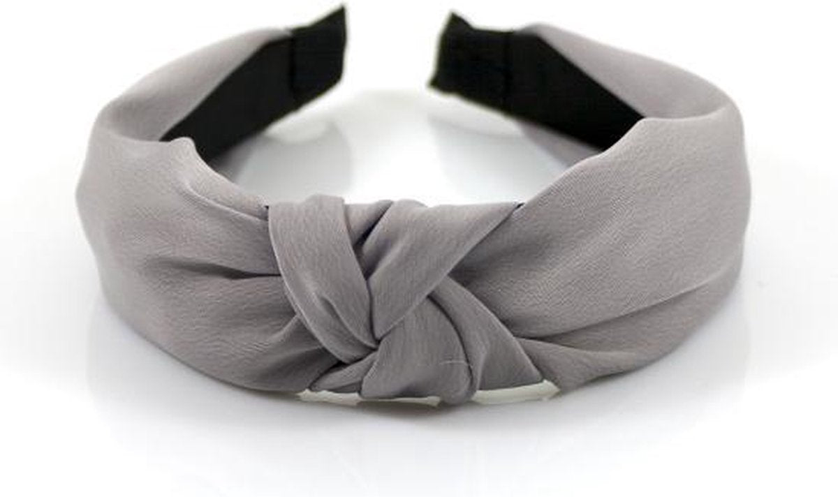 Haarband - Diadeem - Haaraccessoire - Grijs/Roze - effen - dameshaarband - silk look - Haarbanden zijn weer helemaal hot! Zo geef jij je look heel eenvoudig net dat beetje extra.
