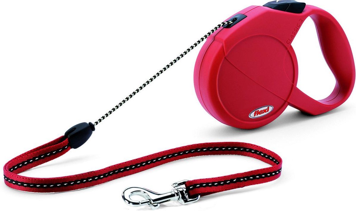 Flexi Classic - Hondenriem - Koord - Rood - M - 5 m