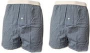 Embrator 2-stuks mannen Boxershort geruit blauw/wit XXL