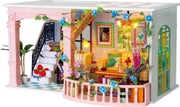 Voordeelpakket Loft Serie - Sweet Patio - Paris Midnight - Party Time - Robotime Houten Modelbouw met verlichting – Miniatuur Bouwpakket