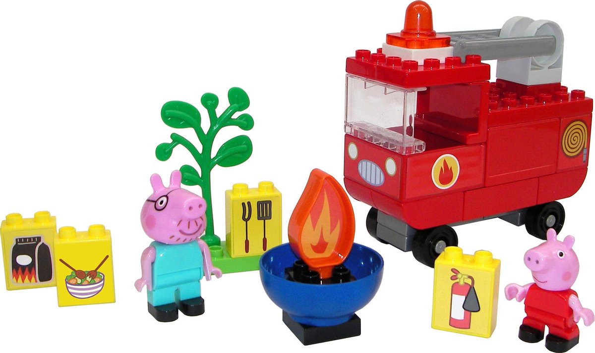 BIG Bloxx Peppa Pig Brandweerwagen - Constructiespeelgoed