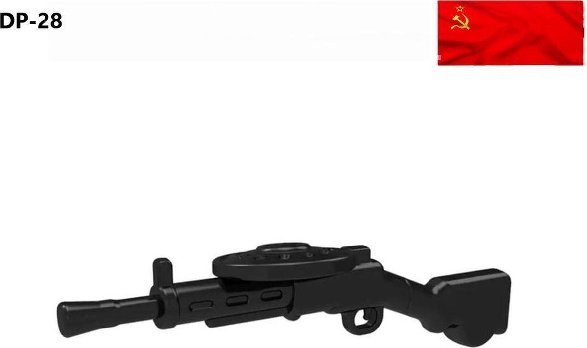 J25 - 10x Russische DP-28 - WW2 Bouwstenen - Geschikt voor Lego compatible - Soldaten - Militair - Tank - Army - Wapens - Geweren - Brick - Tweede Wereld Oorlog - Mini-figures - Leger - Duits - Navy Seals - Commando