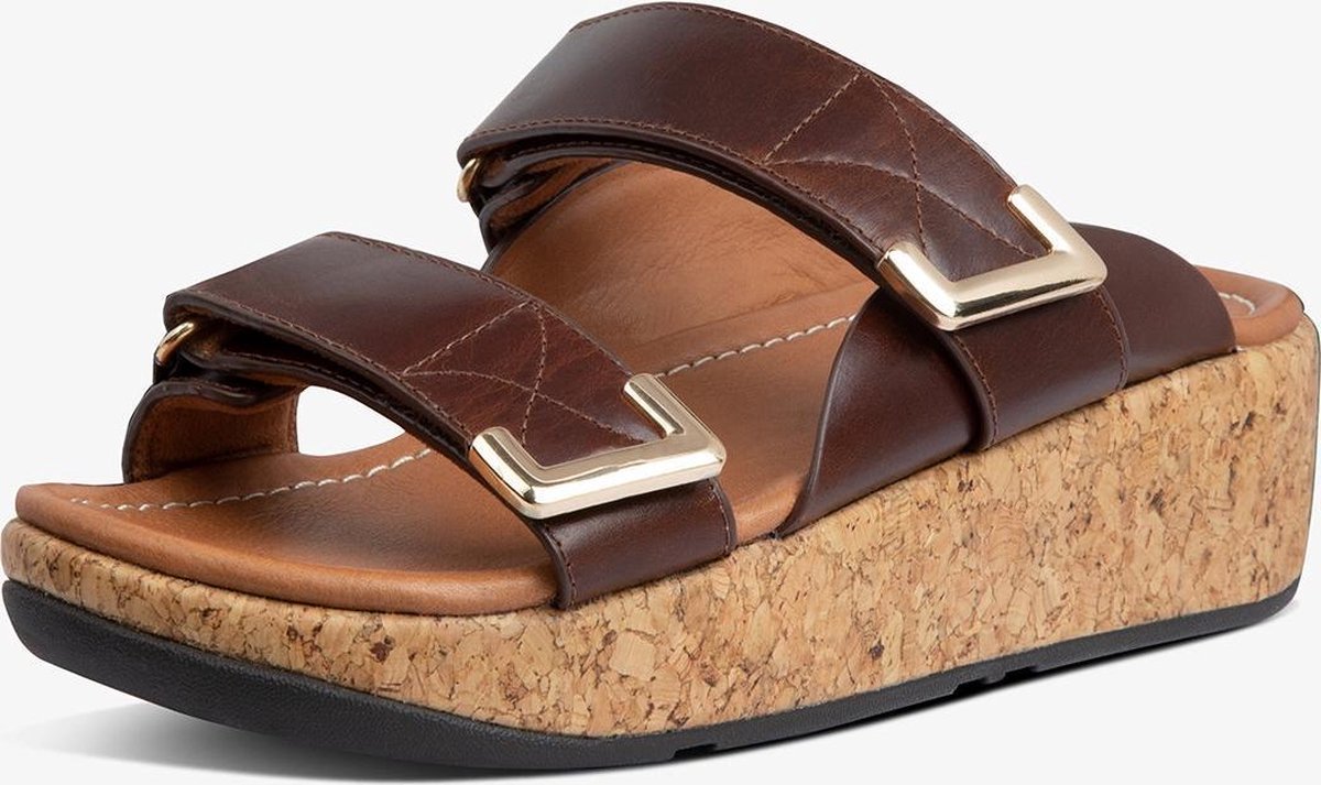 FitFlop  Vrouwen Leren  Slippers / Damesschoenen Remi slides - Bruin - Maat 37