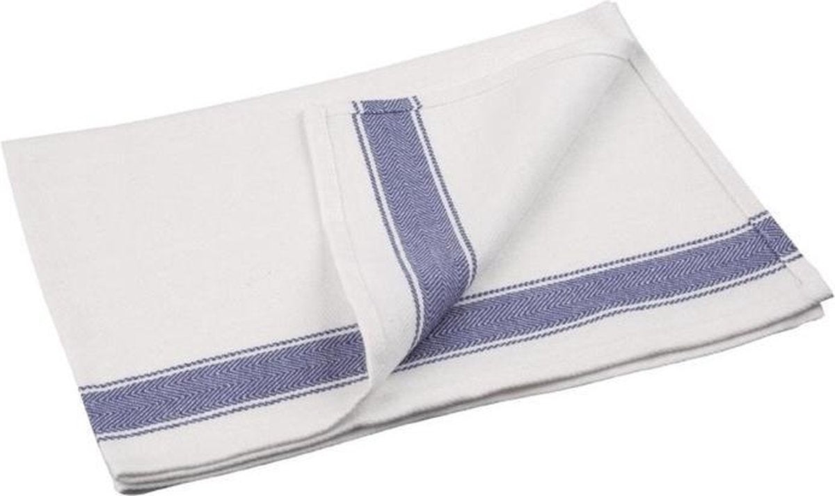 Vogue theedoek met blauwe rand