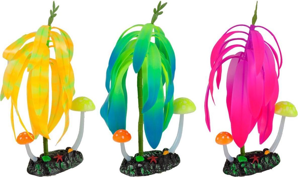 Flamingo Aquarium decoratie Fluo Boom en paddenstoel