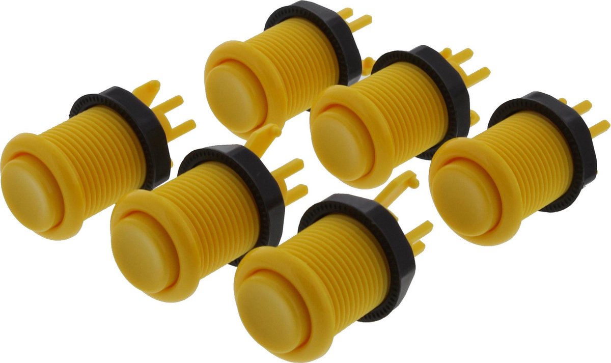 ArcadeWinkel Concave classic arcade drukknoppen (set van 6 stuks met 7st Zippy 20gr Microswitches)