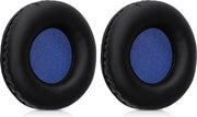 kwmobile 2x oorkussens voor Skullcandy Hesh 2.0 koptelefoons - imitatieleer - voor over-ear-koptelefoon - zwart / blauw