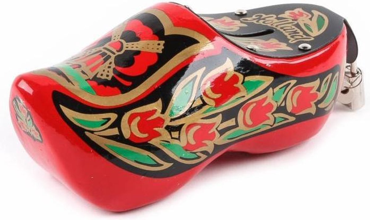 Spaarpot Klomp 15 Cm Holland Rood/goud - Souvenir