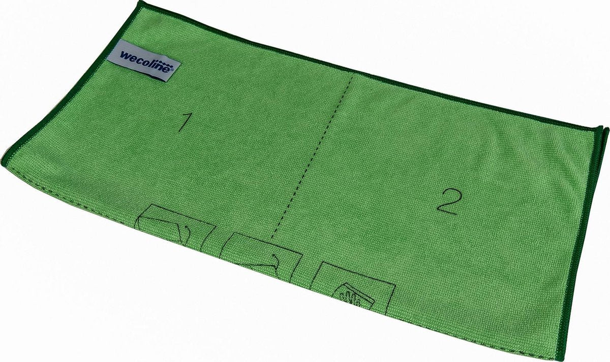 Wecoline Microvezel reinigingsdoek met vouwinstructie Groen 10 stuks