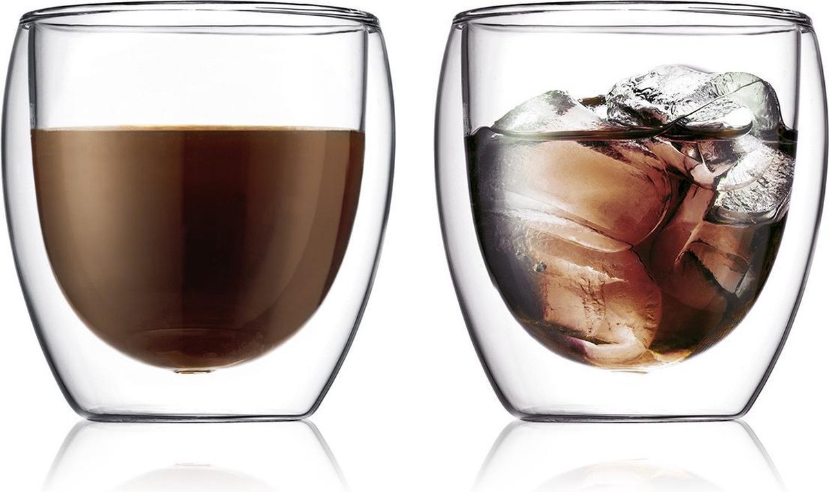 Bodum Pavina Glas - Dubbelwandig - Klein 0.25L -  Set van 2