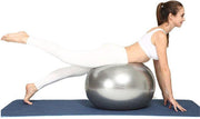 Qlife Gymnastiek bal + pomp - Yoga bal - 65cm ø - Fitness - Yoga - Ondersteuning Rug - Grijs - Assortiment 'Het Gemak'