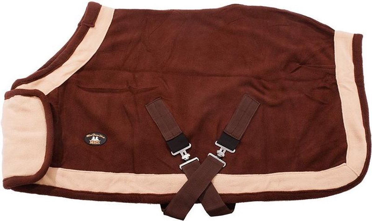 MHS Show Fleecedeken Met Borstflap Bruin 90cm