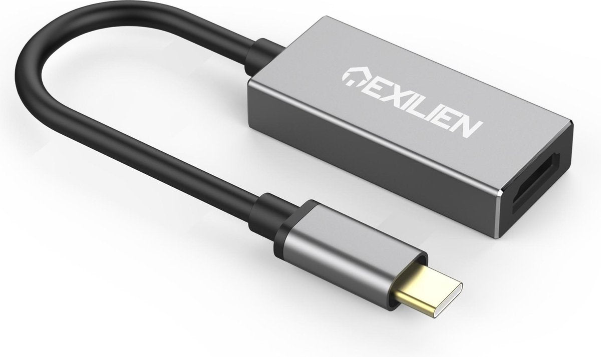 Exilien USB-C naar HDMI Adapter - Compatible met Telefoon en Laptop - Geschikt voor Apple Macbook Pro / Air / iMac / Mac Mini / iPhone / Samsung / Huawei / Google Chromebook / Windows / HP / ASUS / Lenovo - Type-C Kabel naar 4K UHD HDMI Converter